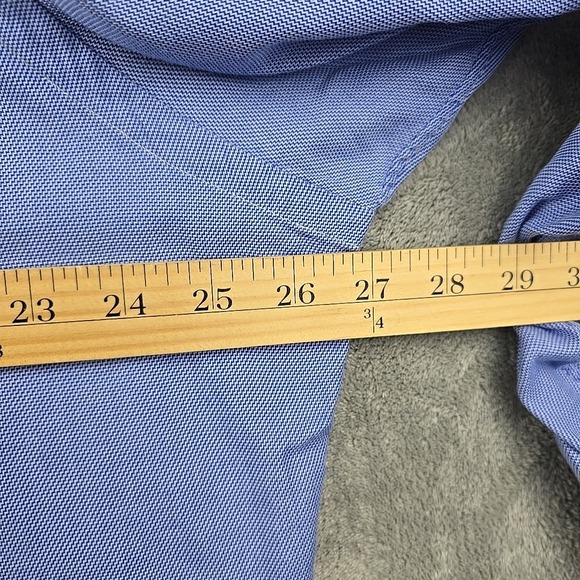 Polo Ralph Lauren Button Shirt Mens 17 32/33 Blue Pinpoint‎ Andrew Dress - Picture 7 of 7